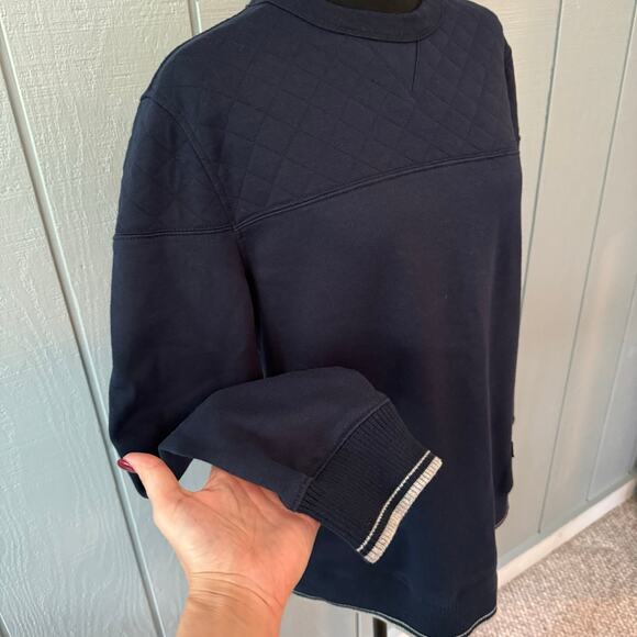 Ben Sherman Navy Blue Quilted Crew Neck Sweatshirt ~ M - Picture 2 of 10